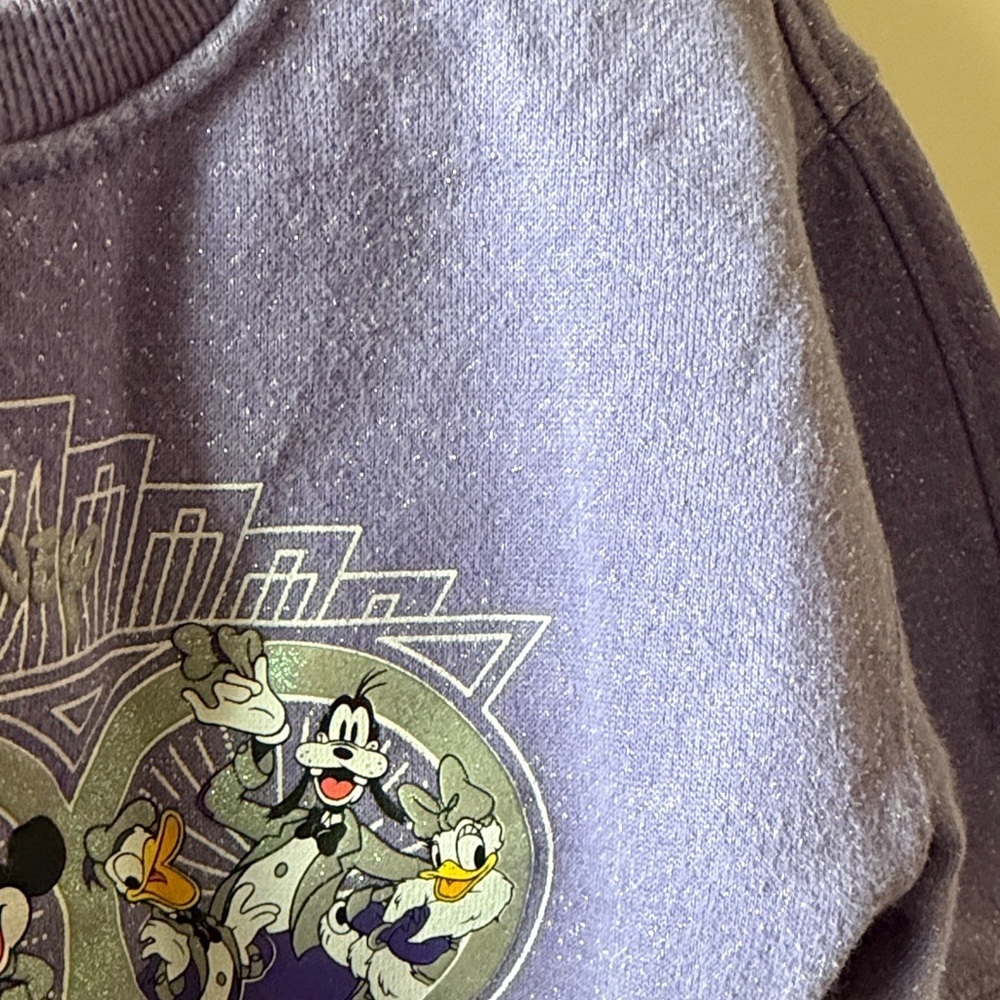 Disney Lavender Glitter Kids Cropped Sweatshirt - Picture 5 of 5